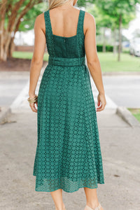 Couldn't Be Sweeter Emerald Eyelet Midi Dress
