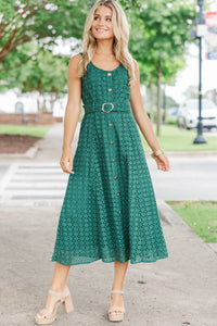 Couldn't Be Sweeter Emerald Eyelet Midi Dress