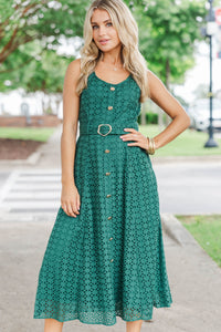 Couldn't Be Sweeter Emerald Eyelet Midi Dress