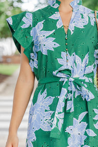 Just What I Wanted Emerald Floral Midi Dress
