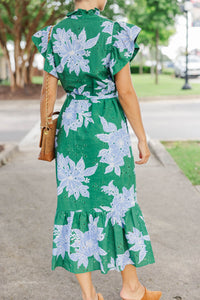 Just What I Wanted Emerald Floral Midi Dress