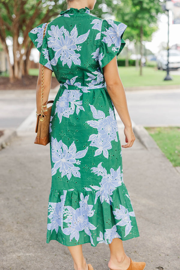 Just What I Wanted Emerald Floral Midi Dress