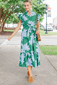Just What I Wanted Emerald Floral Midi Dress