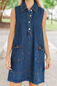 So Darling Blue Denim Shift Dress