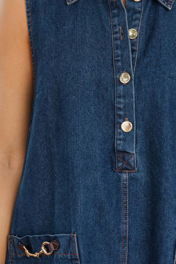 So Darling Blue Denim Shift Dress