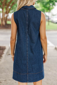So Darling Blue Denim Shift Dress