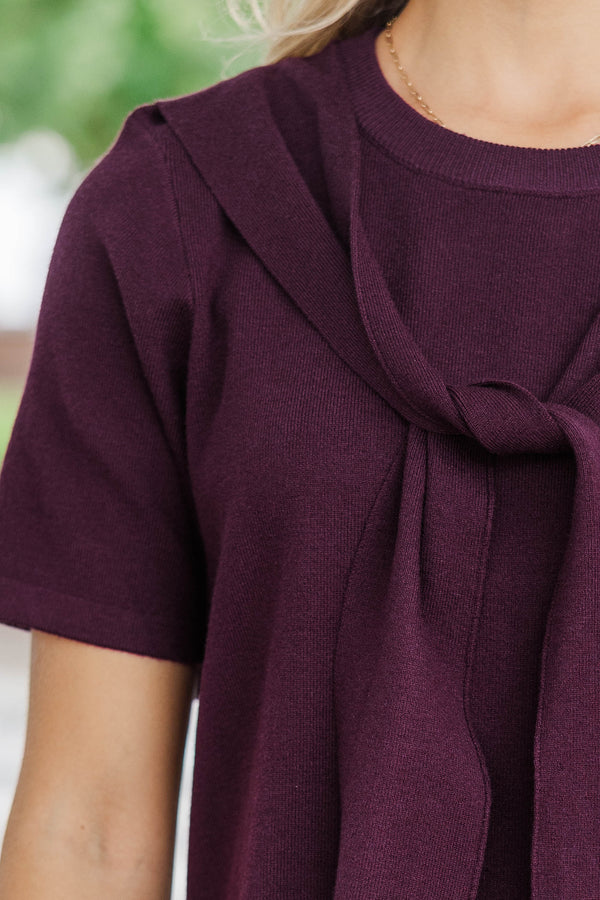 Slowly And Surely Burgundy Sweater Dress