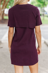Slowly And Surely Burgundy Sweater Dress