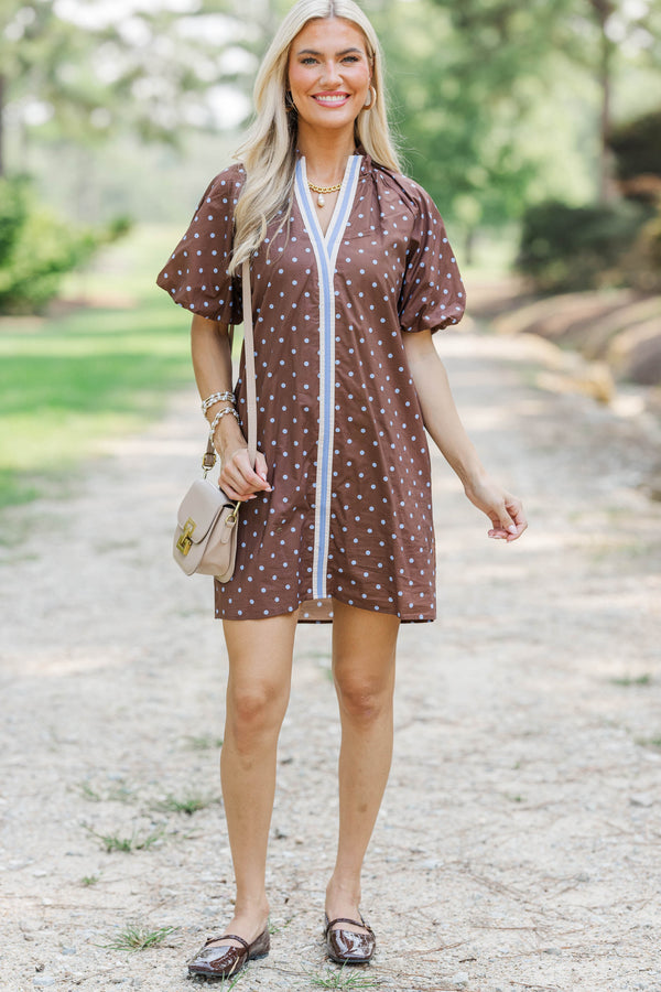 Carried Away Softly Brown Dress
