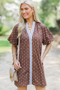 Carried Away Softly Brown Dress
