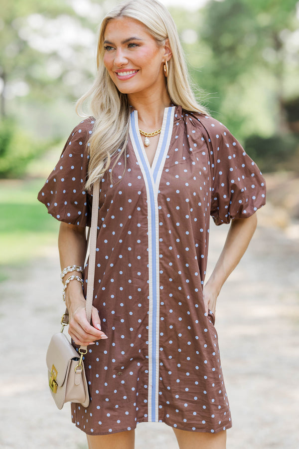 Carried Away Softly Brown Dress