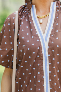 Carried Away Softly Brown Dress