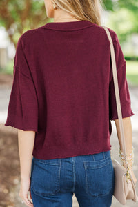 Sweet Addition Burgundy Cardigan
