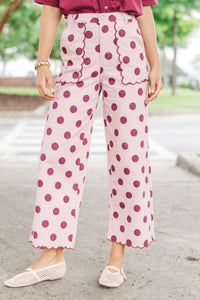 No Fuss About It Pink Polka Dot Pants