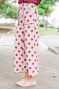 No Fuss About It Pink Polka Dot Pants