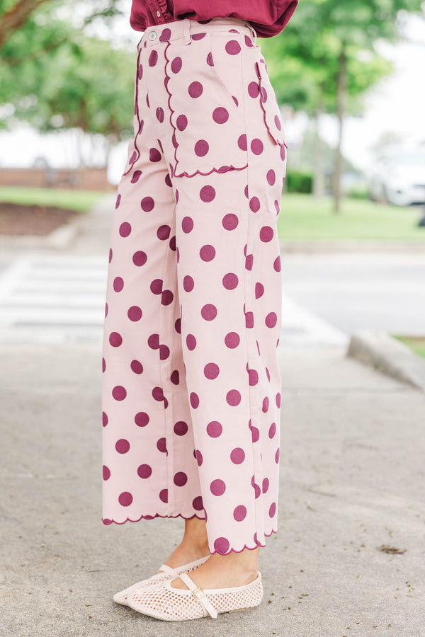 No Fuss About It Pink Polka Dot Pants