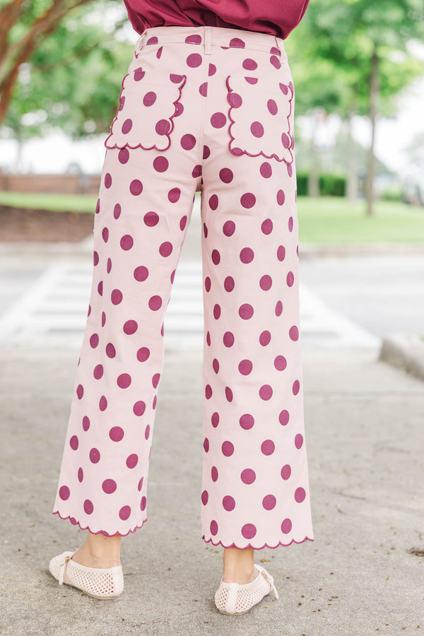 No Fuss About It Pink Polka Dot Pants