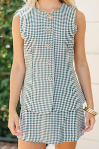 So Easy To Love Emerald Plaid Romper