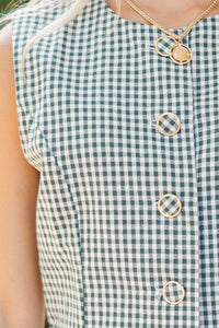 So Easy To Love Emerald Plaid Romper