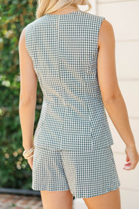 So Easy To Love Emerald Plaid Romper