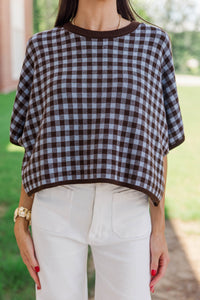 Perfectly Pressed Brown Plaid Sweater
