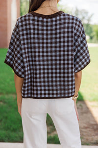 Perfectly Pressed Brown Plaid Sweater