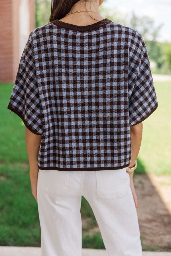 Perfectly Pressed Brown Plaid Sweater