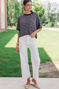 Perfectly Pressed Brown Plaid Sweater