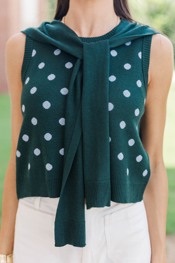 Good Morning Emerald Polka Dot Sweater