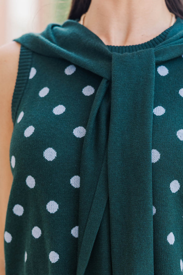 Good Morning Emerald Polka Dot Sweater
