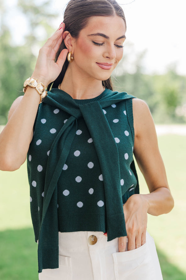 Good Morning Emerald Polka Dot Sweater