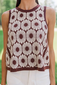 Soft Whisper Brown Floral Blouse