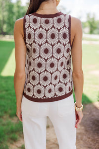 Soft Whisper Brown Floral Blouse