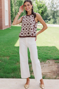 Soft Whisper Brown Floral Blouse