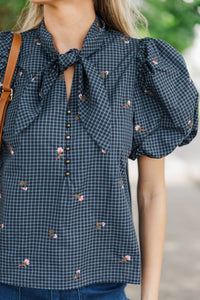 Fairy Garden Navy Floral Blouse