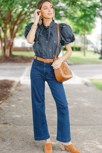 Fairy Garden Navy Floral Blouse