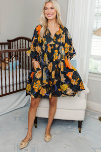 NURSING COLLECTION: It's All True Black Floral Dress