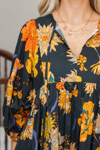 NURSING COLLECTION: It's All True Black Floral Dress