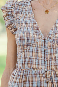 Fate: Pumpkin Lane Blue Plaid Midi Dress
