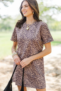 Fate: On My Radar Brown Suede Dress