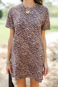 Fate: On My Radar Brown Suede Dress