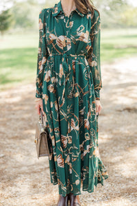 Fate: Autumn Spell Green Floral Midi Dress