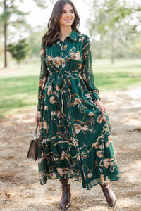 Fate: Autumn Spell Green Floral Midi Dress