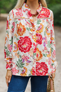 Fate: New Traditions Cream Floral Blouse