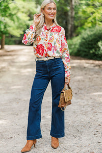 Fate: New Traditions Cream Floral Blouse
