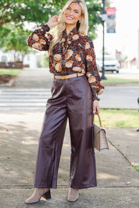 Fate: Next Destination Brown Floral Blouse