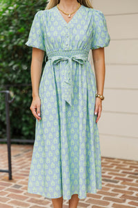 Gracefully Unbothered Green Medallion Midi Dress