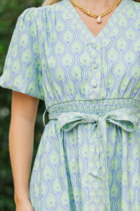 Gracefully Unbothered Green Medallion Midi Dress