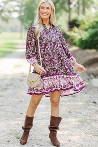Make It Happen Brown Abstract Dress
