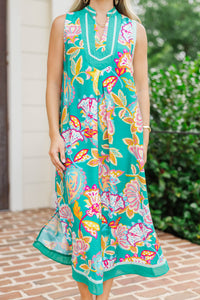 Best She's Ever Looked Emerald Paisley Midi Dress